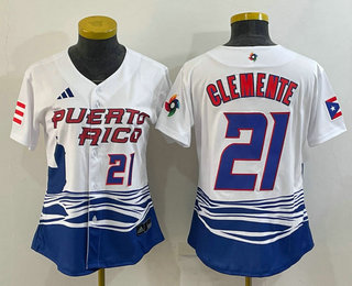 Women's Puerto Rico Baseball #21 Roberto Clemente Number 2023 White World Classic Stitched Jerseys,We sell and wholesale Women's Puerto Rico Baseball #21 Roberto Clemente Number 2023 White World Classic Stitched Jerseys on line form chian!